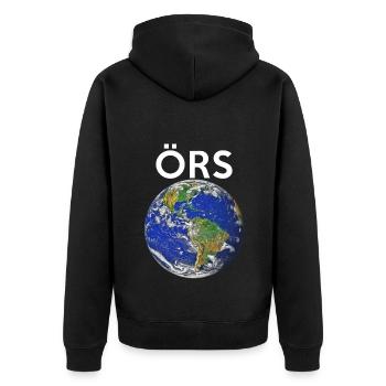 Earth English TH tee-aitch ÖRS Globe Planet - Veste à capuche bio Premium Unisexe - noir - Dos - Nico (187cm)