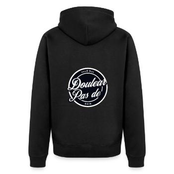 Pas de douleur pas de gain t-shirt coach sportif - Veste à capuche bio Premium Unisexe - noir - Dos - Nico (187cm)