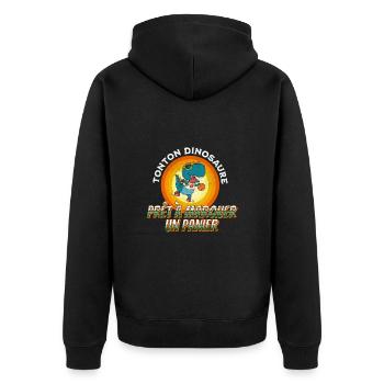 Tonton dinosaure prêt à marquer un panier t-shirt - Veste à capuche bio Premium Unisexe - noir - Dos - Nico (187cm)