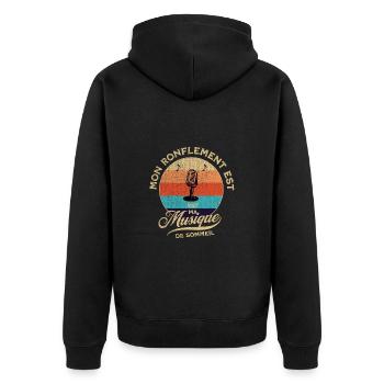 Mon ronflement est ma musique de sommeil t-shirt - Veste à capuche bio Premium Unisexe - noir - Dos - Nico (187cm)