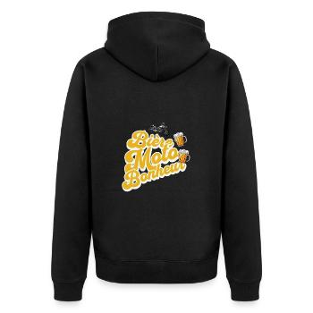 Humour bière apéro moto homme cadeau pour motard - Veste à capuche bio Premium Unisexe - noir - Dos - Nico (187cm)