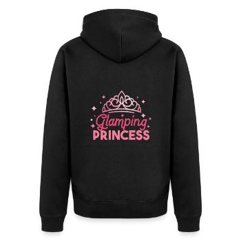 Glamping Princess Motif for Glamper Camping - Unisex Premium Organic Zip Hoodie - black - Back - Nico (187cm)
