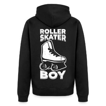 Roller Skater Boy - Unisex Premium Organic Zip Hoodie - black - Back - Nico (187cm)