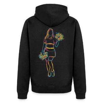 Cheerleader Girl Sketch - Unisex Premium Organic Zip Hoodie - black - Back - Nico (187cm)