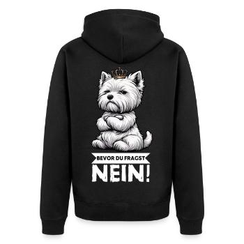 Avant que vous ne demandiez, pas de Westie Westland Terrier - Veste à capuche bio Premium Unisexe - noir - Dos - Nico (187cm)