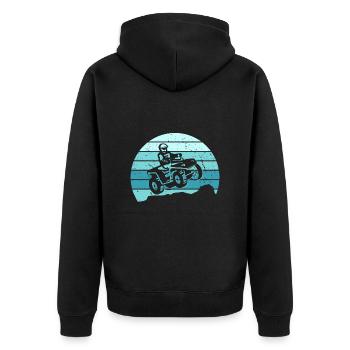 Quad Biker Motocross Offroad Quad Rider ATV - Unisex Premium Organic Zip Hoodie - black - Back - Nico (187cm)
