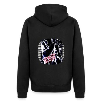 HOT (COVER/IMAGE) !! - Unisex Premium Organic Zip Hoodie - black - Back - Nico (187cm)