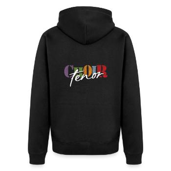 Chorale Chanteur ténor - Veste à capuche bio Premium Unisexe - noir - Dos - Nico (187cm)