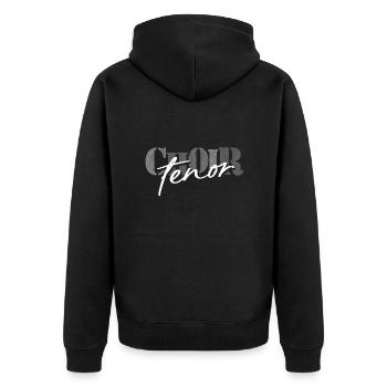 Chorale Chanteur ténor - Veste à capuche bio Premium Unisexe - noir - Dos - Nico (187cm)