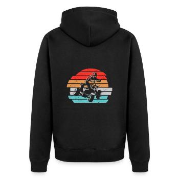 Quad Driver Vintage Graphique Quad Rider VTT - Veste à capuche bio Premium Unisexe - noir - Dos - Nico (187cm)