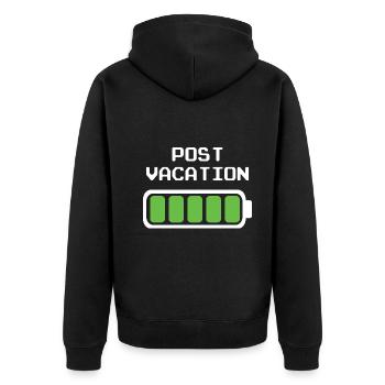 Recharge your batteries on holiday. The batteries are full - Unisex Premium Organic Zip Hoodie - black - Back - Nico (187cm)