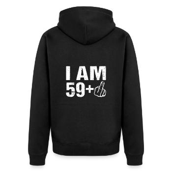 I on the 59+ 60th birthday Humor 60 years - Unisex Premium Organic Zip Hoodie - black - Back - Nico (187cm)