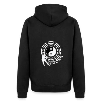 Qigong Yin et Yang - Veste à capuche bio Premium Unisexe - noir - Dos - Nico (187cm)