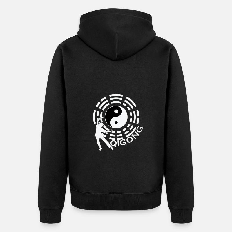 Qigong Yin et Yang - Veste à capuche bio Premium Unisexe - noir