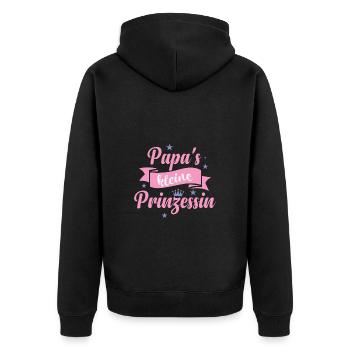 Papa's kleine Prinzessin Vater und Tochter - Unisex Premium Bio Zip Hoodie - Schwarz - Hinten - Nico (187cm)