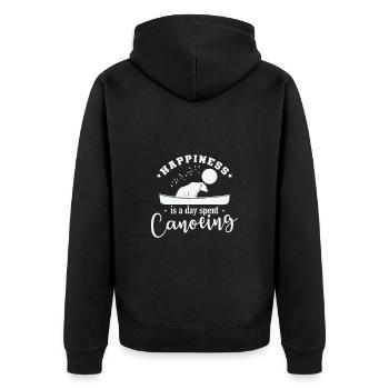 Happiness is a Day spent Canoeing Kayak - Unisex Premium Organic Zip Hoodie - black - Back - Nico (187cm)