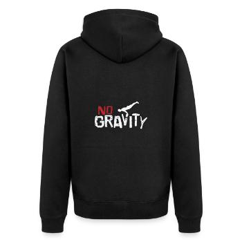 Calisthenics pas d’entraînement Gravity Fitness - Veste à capuche bio Premium Unisexe - noir - Dos - Nico (187cm)