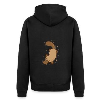 Platypus diving Australia - Unisex Premium Organic Zip Hoodie - black - Back - Nico (187cm)