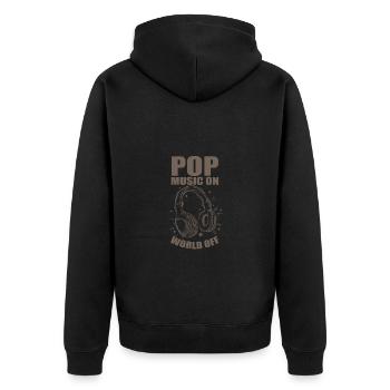 Pop Music on World off R'n'B Sänger Stars - Unisex Premium Bio Zip Hoodie - Schwarz - Hinten - Nico (187cm)