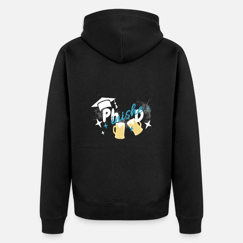 Abschluss Doktor Phinished Bier - Unisex Premium Bio Zip Hoodie - Schwarz