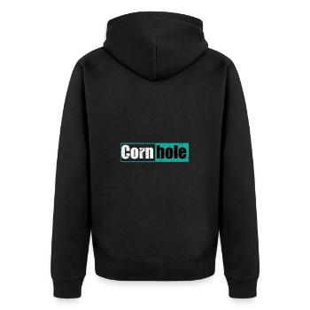 Cornhole Game Leisure Hobby - Unisex Premium Organic Zip Hoodie - black - Back - Nico (187cm)