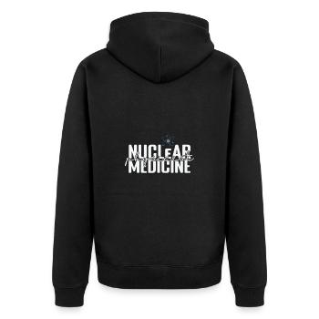 Nuclear Physicist Medicine Studium - Unisex Premium Bio Zip Hoodie - Schwarz - Hinten - Nico (187cm)