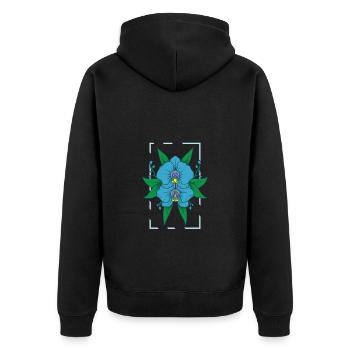 Blume Pflanze Orchidee Blume Pflanze - Unisex Premium Bio Zip Hoodie - Schwarz - Hinten - Nico (187cm)