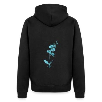 Plante, Orchidée, Fleur, Plante - Veste à capuche bio Premium Unisexe - noir - Dos - Nico (187cm)