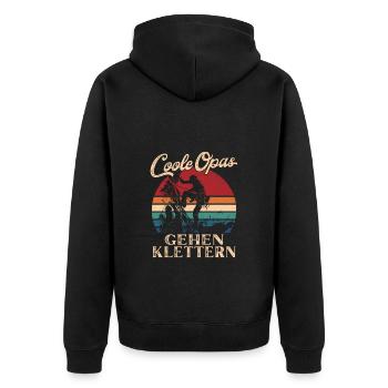 Cool Mpas Aller Escalade Rétro Papy - Veste à capuche bio Premium Unisexe - noir - Dos - Nico (187cm)