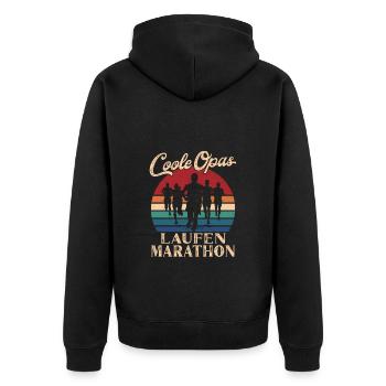 Cool Mpas Course Marathon Rétro Mâpa - Veste à capuche bio Premium Unisexe - noir - Dos - Nico (187cm)