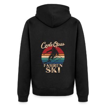 Cool grands-pères ski rétro grand-père - Veste à capuche bio Premium Unisexe - noir - Dos - Nico (187cm)
