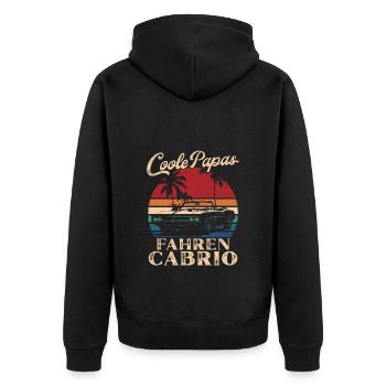 Cool Dads Driving Convertible Retro Dad Gift - Unisex Premium Organic Zip Hoodie - black - Back - Nico (187cm)