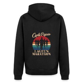 Cool Dads Run Marathon Cadeau Rétro Papa - Veste à capuche bio Premium Unisexe - noir - Dos - Nico (187cm)