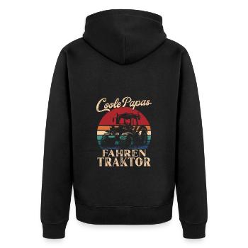 Cool Dappas Conduisant Tracteur Rétro Papa Cadeau - Veste à capuche bio Premium Unisexe - noir - Dos - Nico (187cm)