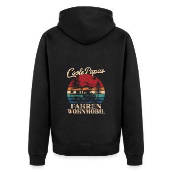 Coole Papas fahren Wohnmobil Retro Vater Geschenk - Unisex Premium Bio Zip Hoodie - Schwarz - Hinten - Nico (187cm)
