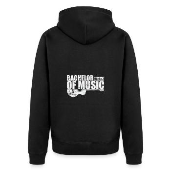 Bachelor of Music Musik und Darstellung - Unisex Premium Bio Zip Hoodie - Schwarz - Hinten - Nico (187cm)