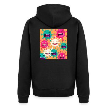 Virus drôle - Veste à capuche bio Premium Unisexe - noir - Dos - Nico (187cm)