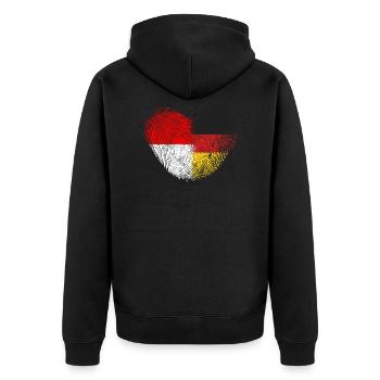 Indonesien Fingerabdruck für Deutsch-Indonesier - Unisex Premium Bio Zip Hoodie - Schwarz - Hinten - Nico (187cm)