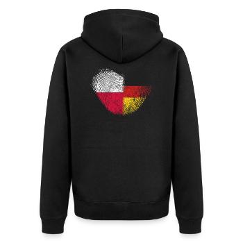 Polen Fingerabdruck für stolze Deutsch-Polen - Unisex Premium Bio Zip Hoodie - Schwarz - Hinten - Nico (187cm)