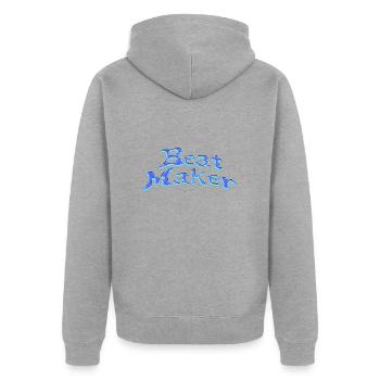 Beat Producer - Unisex Premium Bio Zip Hoodie - Grau meliert - Hinten - Nico (187cm)