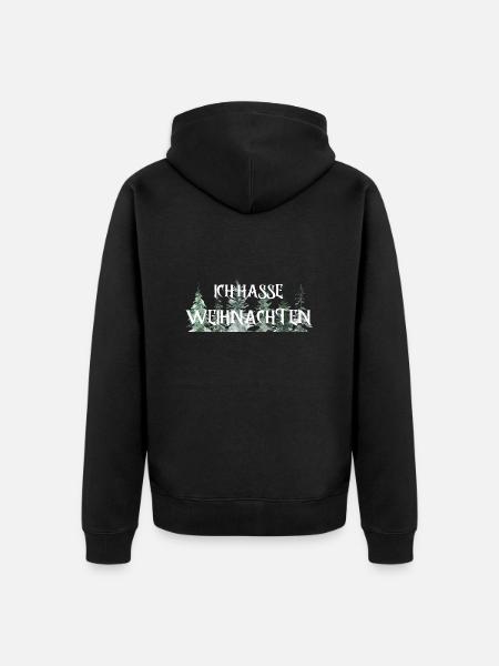 Ich hasse Weihnachten - Unisex Premium Bio Zip Hoodie - Schwarz