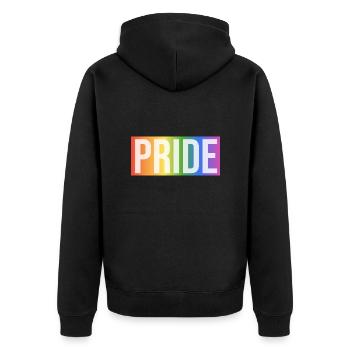 Cadeau arc-en-ciel de la fierté - Veste à capuche bio Premium Unisexe - noir - Dos - Nico (187cm)