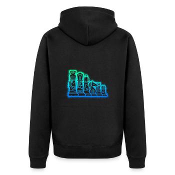 Schachfiguren Schachspieler Kinder Jungen Schach - Unisex Premium Bio Zip Hoodie - Schwarz - Hinten - Nico (187cm)