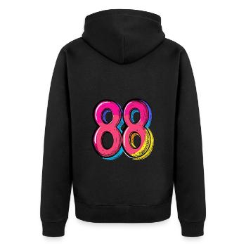 88 Number Comic - Unisex Premium Organic Zip Hoodie - black - Back - Nico (187cm)