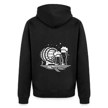 Design de bière classique – Keg et verres - Veste à capuche bio Premium Unisexe - noir - Dos - Nico (187cm)