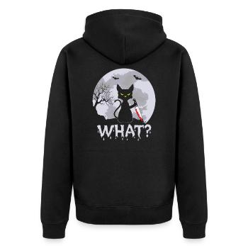 Drôle méchant couteau de chat what humour noir - Veste à capuche bio Premium Unisexe - noir - Dos - Nico (187cm)