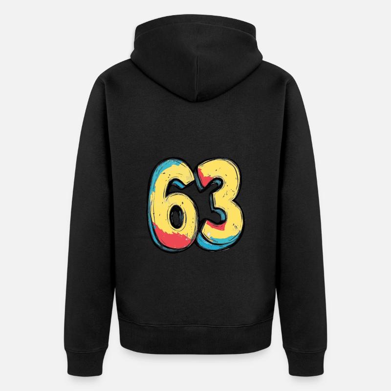 63 Number Comic - Unisex Premium Organic Zip Hoodie - black