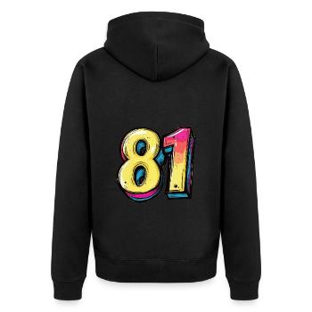 81 Number Comic - Unisex Premium Organic Zip Hoodie - black - Back - Nico (187cm)