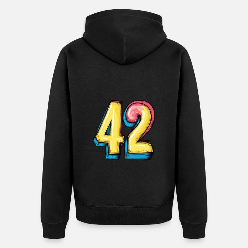 Bande dessinée à 42 numéros - Veste à capuche bio Premium Unisexe - noir