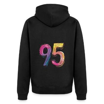Bande dessinée à 95 numéros - Veste à capuche bio Premium Unisexe - noir - Dos - Nico (187cm)